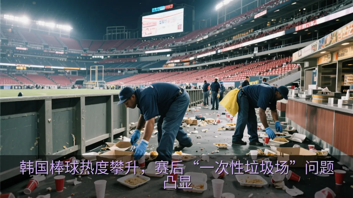 韩国棒球热度攀升，赛后“一次性垃圾场”问题凸显