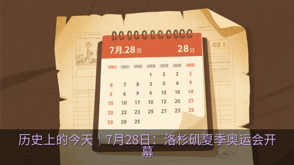 历史年表与7月28日日期主题插画
